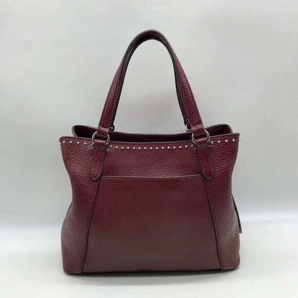 Brighton Burgundy Pebbled Leather Roksanda Satchel Bag - Picture 2 of 11